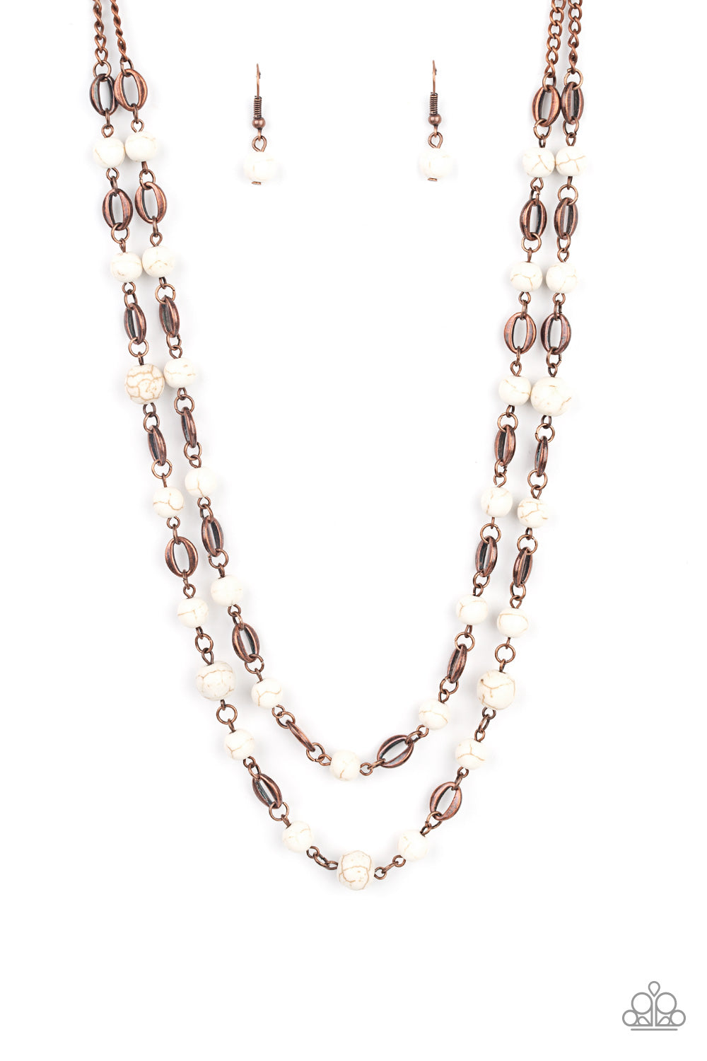 Essentially Earthy - Copper - White Necklace - Paparazzi